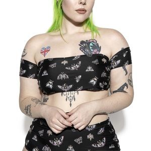 Pastel Death Moth Off The Shoulder Swim Top